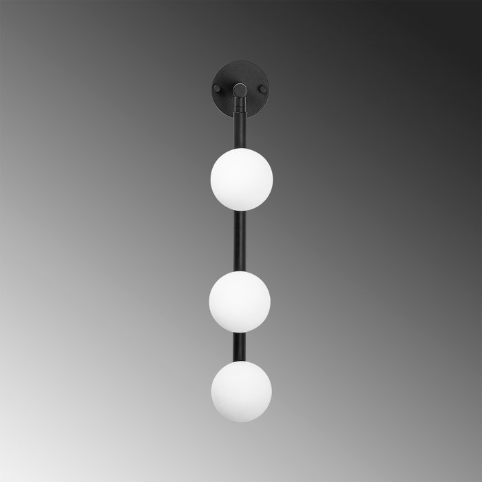 Opviq Domino - 11040 Lámpara de pared de metal y cristal blanco y negro